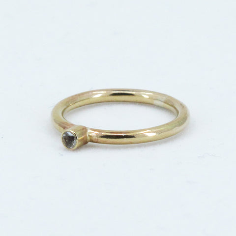 STACKING RING  |  Gold band with Swarkovski crystal